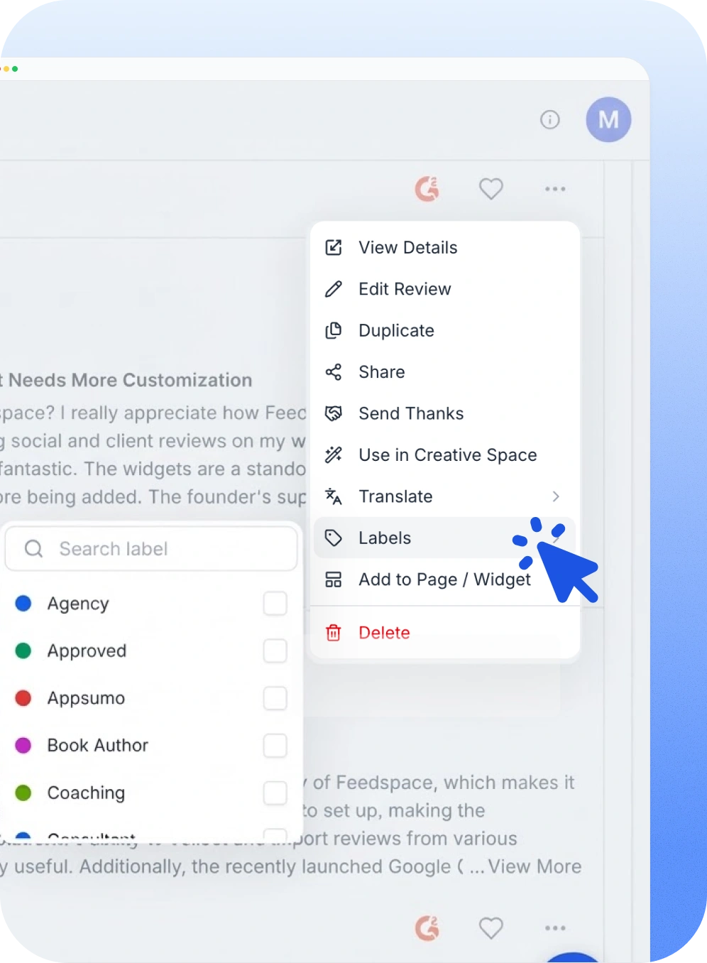 Group your Reviews with Labels preview