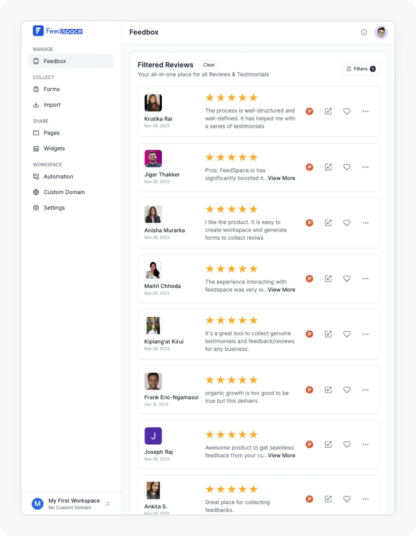 Manage in Feedbox with Feedspace