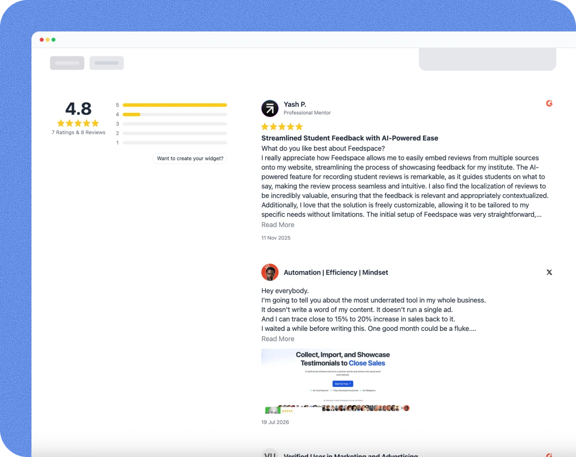 Review and Rating widget preview