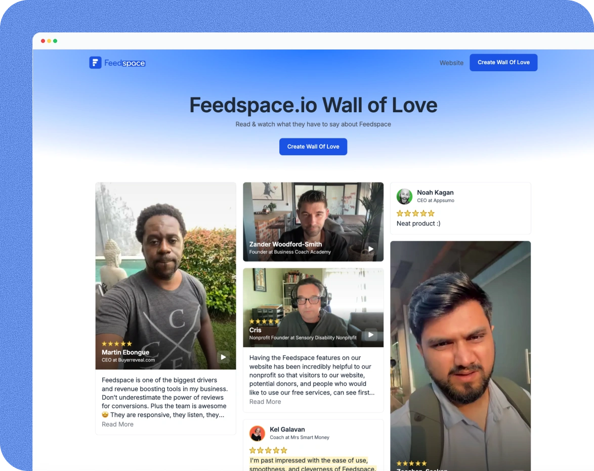 Wall of Love widget preview
